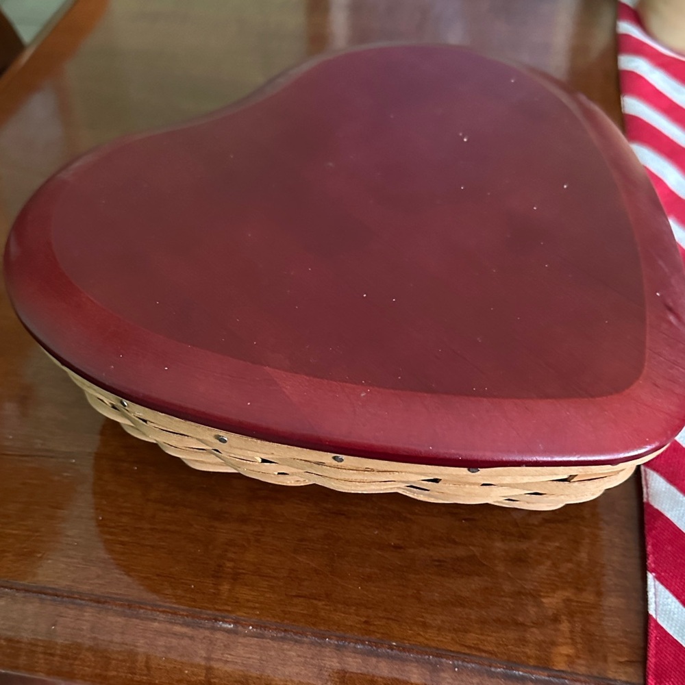 Longaberger Red Heart-Shaped Basket